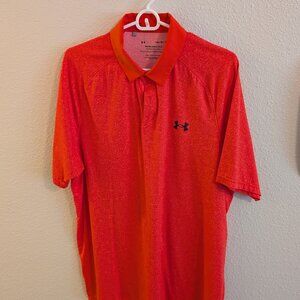 Under Amor Mens Large Iso Chill Orange Polo